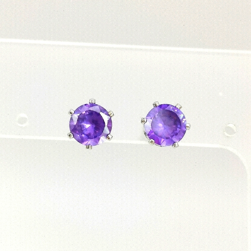 Purple CZ  Stud Earrings 🆕